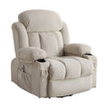 Power Lift Recliner Chair With Heat And Massage Electric Fabric Recliner Chair For Elderly With Side Pocket, Usb Charge Port, Remote Control For Living Room Beige A B Beige Velvet Metal Soft Heavy Duty Cotton Velvet