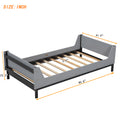 Twin Bed With Headboard, Footboard, Safeguards, Built In Bed End Book Storage Rack ,Grey Twin Grey American Design Pine