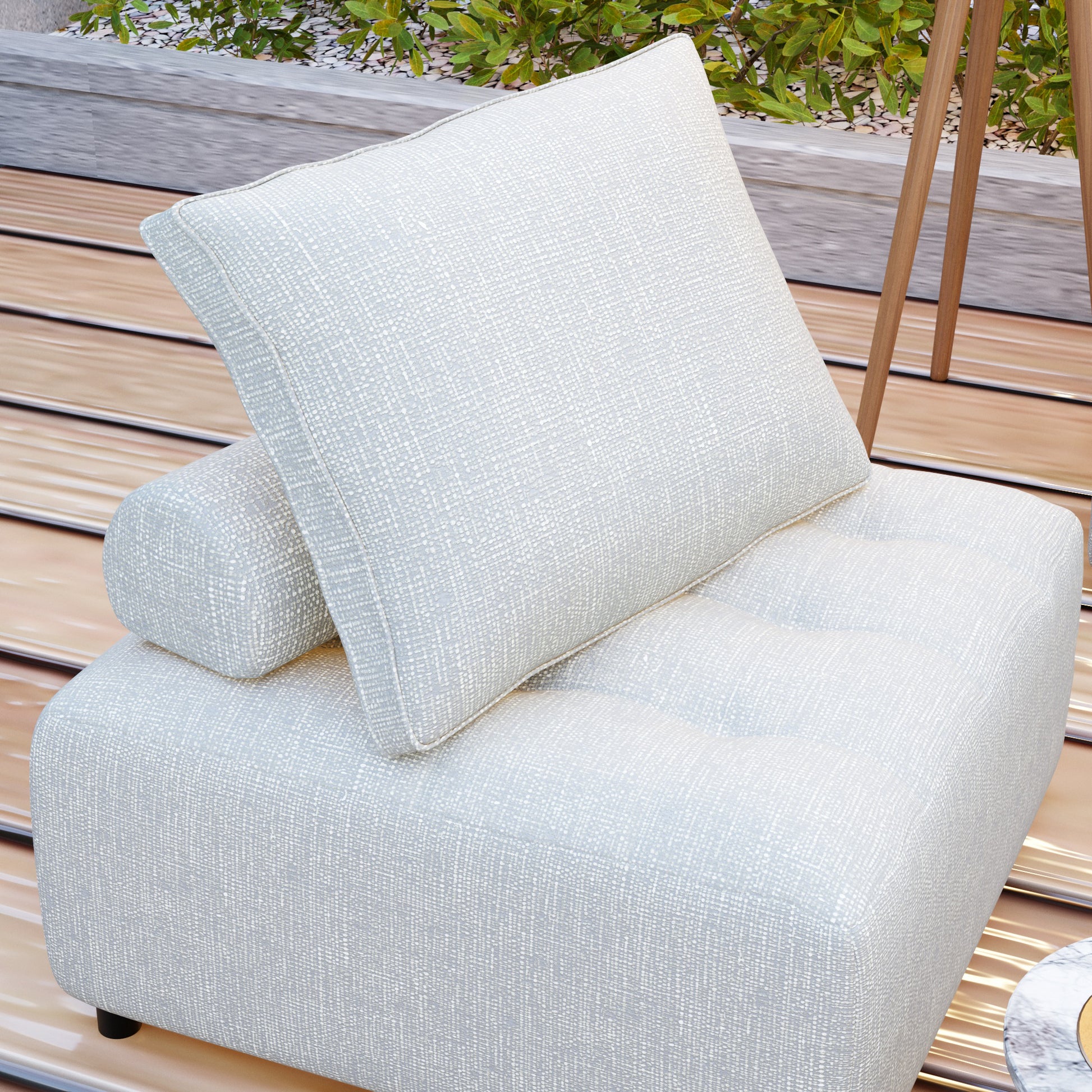 Outdoor Modular Sofa, With Aluminum Structure, Support Cushion And Back Cushion Cover Removable, Fade Resistant, Waterproof Sofa Cover Included,Beige The Ratebased On A Single Piece Beige Aluminium 1 Seat