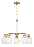 Elegance Five Lights Linear Arms With Golden Brass Finish Chain Chandelier 24