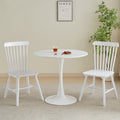 Round White Dining Table Modern Kitchen Table 31.5 Inch Tulip Design With Pedestal, Medieval Casual Table Seating 2 To 4 People White Fiberboard