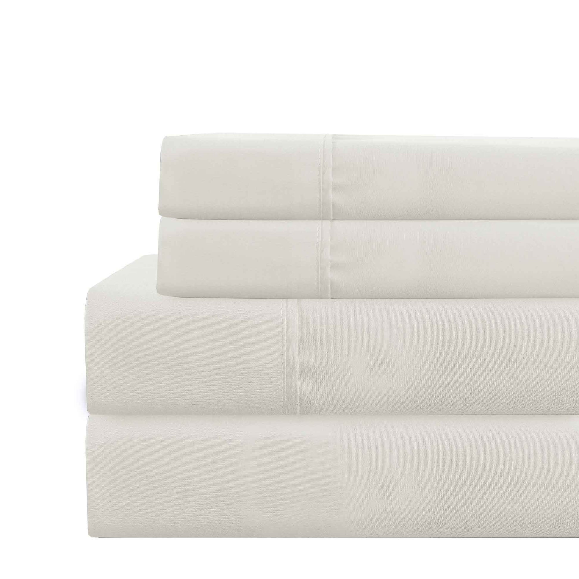 Lanester 4 Piece Deep Pocket California King Size Sheet Set The Urban Port, White White Microfiber