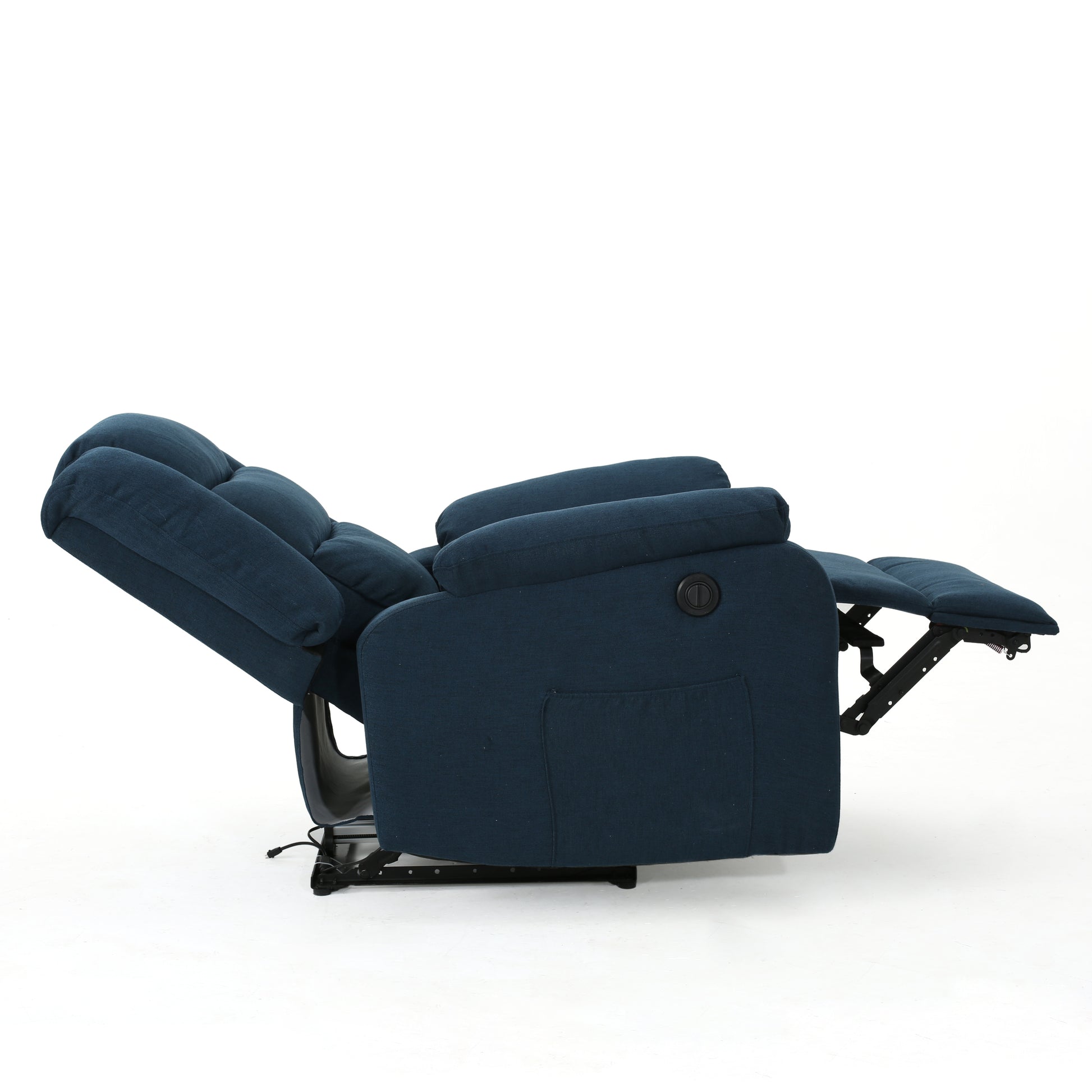 35.04" Wide Power Standard Recliner Navy Blue Fabric