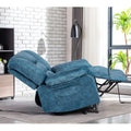 Oversized Recliner Chair Sofa With Massage And Heating Blue Velvet Manual Handle Metal Primary Living Space Soft Cushion Back Heavy Duty American Traditional,Contemporary,Modern Pillow Top Arms Foam Fabric