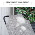 Outsunny Garden Rocking Chair, Outdoor Indoor Sling Fabric Rocker For Patio, Balcony, Porch, Grey Gray Steel