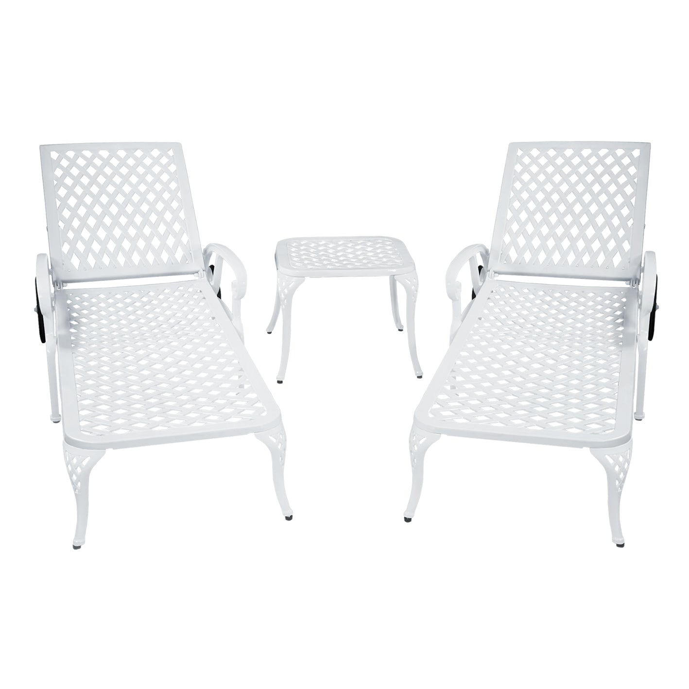 Aluminium Cast Lounge Chair 1Pcs White White Aluminium