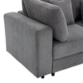 105'' 3 Seater Sofa With Removable Back Cushions And 5 Pillowsfor Living Room, Apartment, Spacious Space Gray Polyester 3 Seat