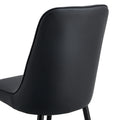 Table And Chair Set.Modern Rectangular Dining Table With Black Textured Stickers Glass Tabletop And Gold Plated Metal Legs.Paried With 4 Comfortable Chairs With Pu Seats And Black Metal Legs. Black Gold Seats 4 Glass Metal