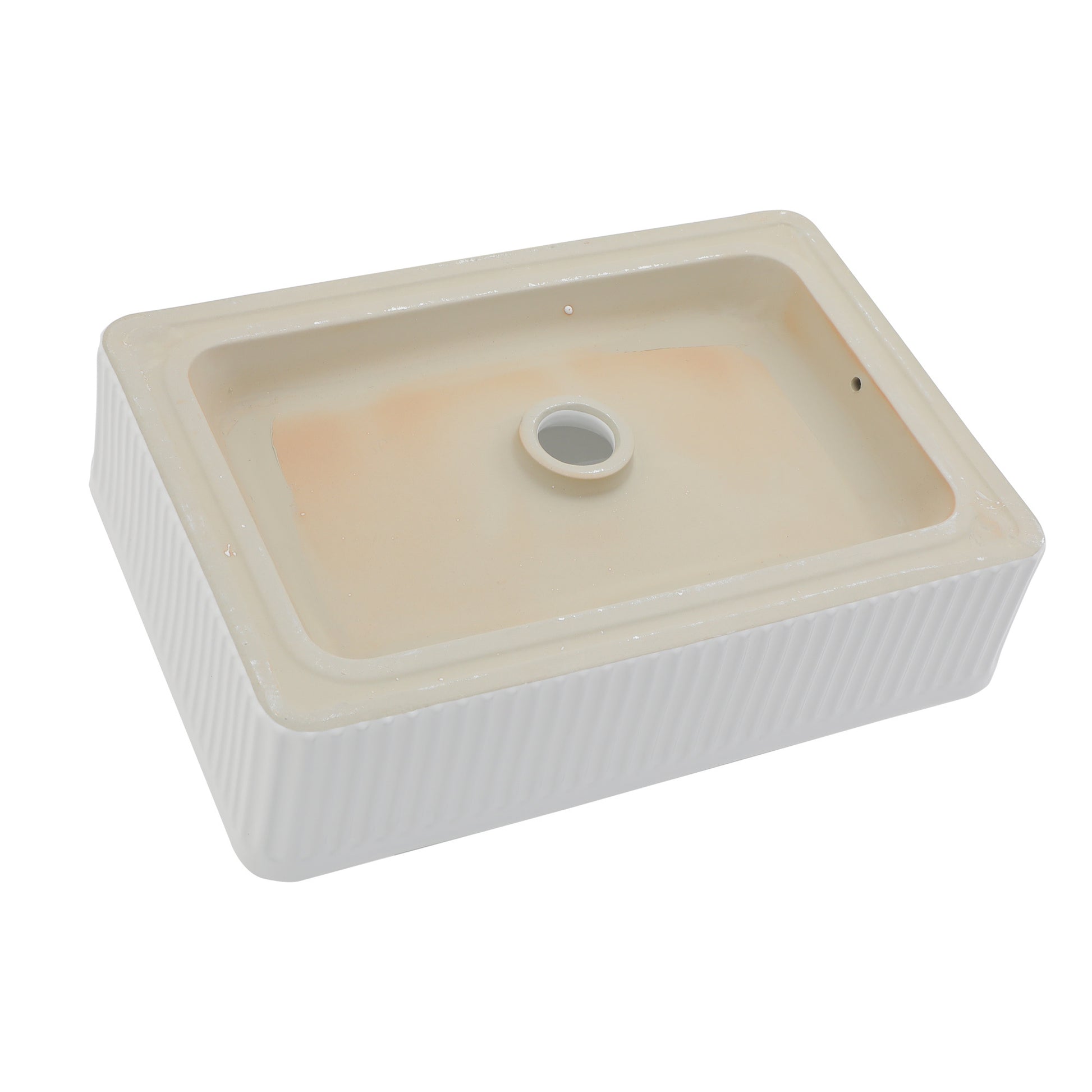 19.63"X13.69" White Ceramic Rectangular Vessel Bathroom Sink White Ceramic