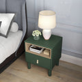 Single Drawer Bedside Table, Modern Style Bedside Table, Wooden Bedside Table, Bedside Table With Drawer, Side Table With Drawer, Compact Bedside Table, Nordic Style Bedside Table Green Solid Wood