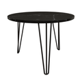 27.56'' Round Nesting Coffee Table Set Of 2, Circular Nesting End Table Set, Round Marble Tabletop, And Sturdy Metal Base For Living Room, Bedroom, Black Black Round Wood Metal