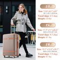 Hardshell Luggage Sets 3 Piece Double Spinner 8 Wheels Suitcase With Tsa Lock Lightweight 20''24''28'' Coppery Abs