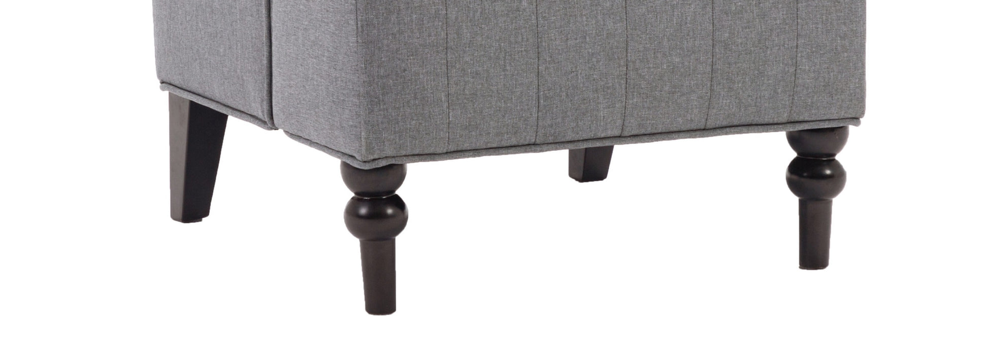 1Pc Modern Living Room Button Tufted Wingback Accent Chair Steel Grey Luxury Look Diamond Button Tufted Pattern Gray Primary Living Space Traditional Foam Wood