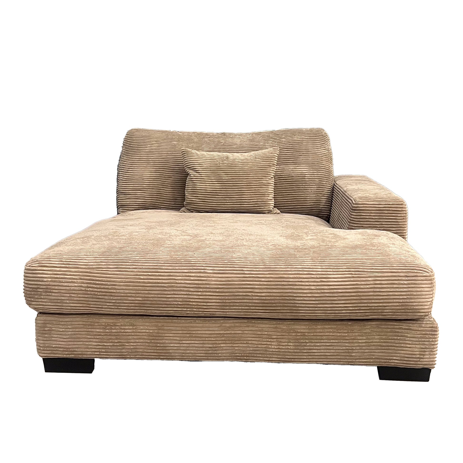 Bella Tan Corduroy Right Facing 3 Piece Sectional Tan Wood Corduroy 3 Seat