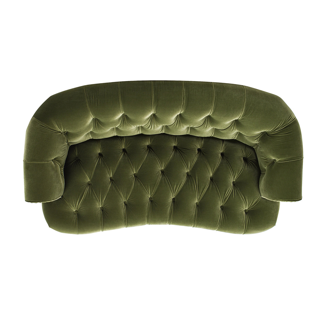 La Rosa Victorian Chesterfield Loveseat, Olive Green Performance Velvet Olive Green Foam Velvet