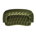 La Rosa Victorian Chesterfield Loveseat, Olive Green Performance Velvet Olive Green Foam Velvet