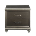 Dark Champagne 2 Drawer Nightstand Champagne 2 Drawers Bedroom Rectangle Felt Lined Drawers Solid Wood Mdf