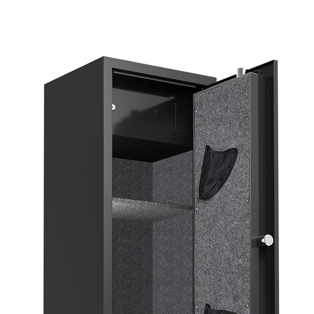 Large Capacity Quick Access Fingerprint Safe,4 5 Biometric Metal Rifle Security Cabinet Safe Locker Black Steel