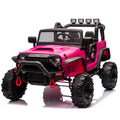 24V Kids Ride On 400W Electric Toy Car W Parents Control,Four Wheel Suspension,Front And Rear Led Searchlight,With Bluetooth,Mp3,Usb,Music,Volume Adjustment,Light Control And Power Display For Kids 3 Rose Red Polypropylene