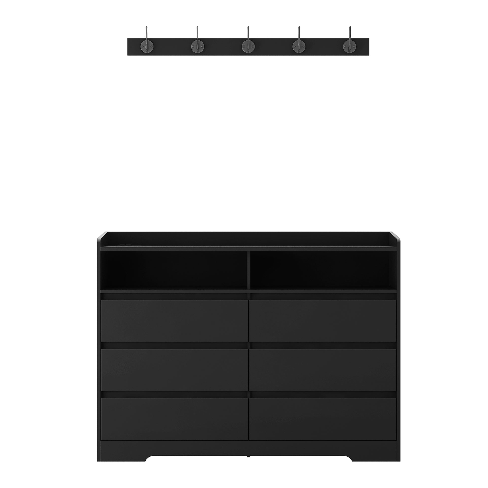 Living Room Sideboard Storage Cabinet,Drawer Cabinet Black Mdf