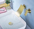 Wall Mount Widespread Bathroom Faucet Gold Bathroom Brass