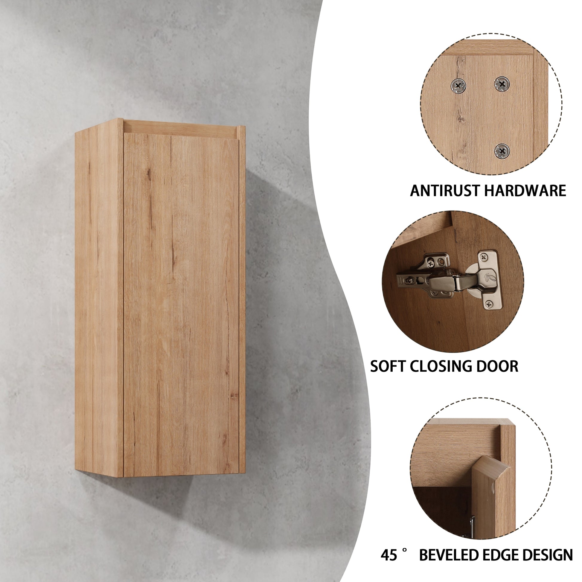 60" Wall Mounted Bathroom Vanity With Sink And Side Cabinet, Soft Close Doors,00112Imox2 0624Imox2 0612Gwh Combination Cabinet Kd Packing Imitative Oak Bathroom Modern Plywood Plywood
