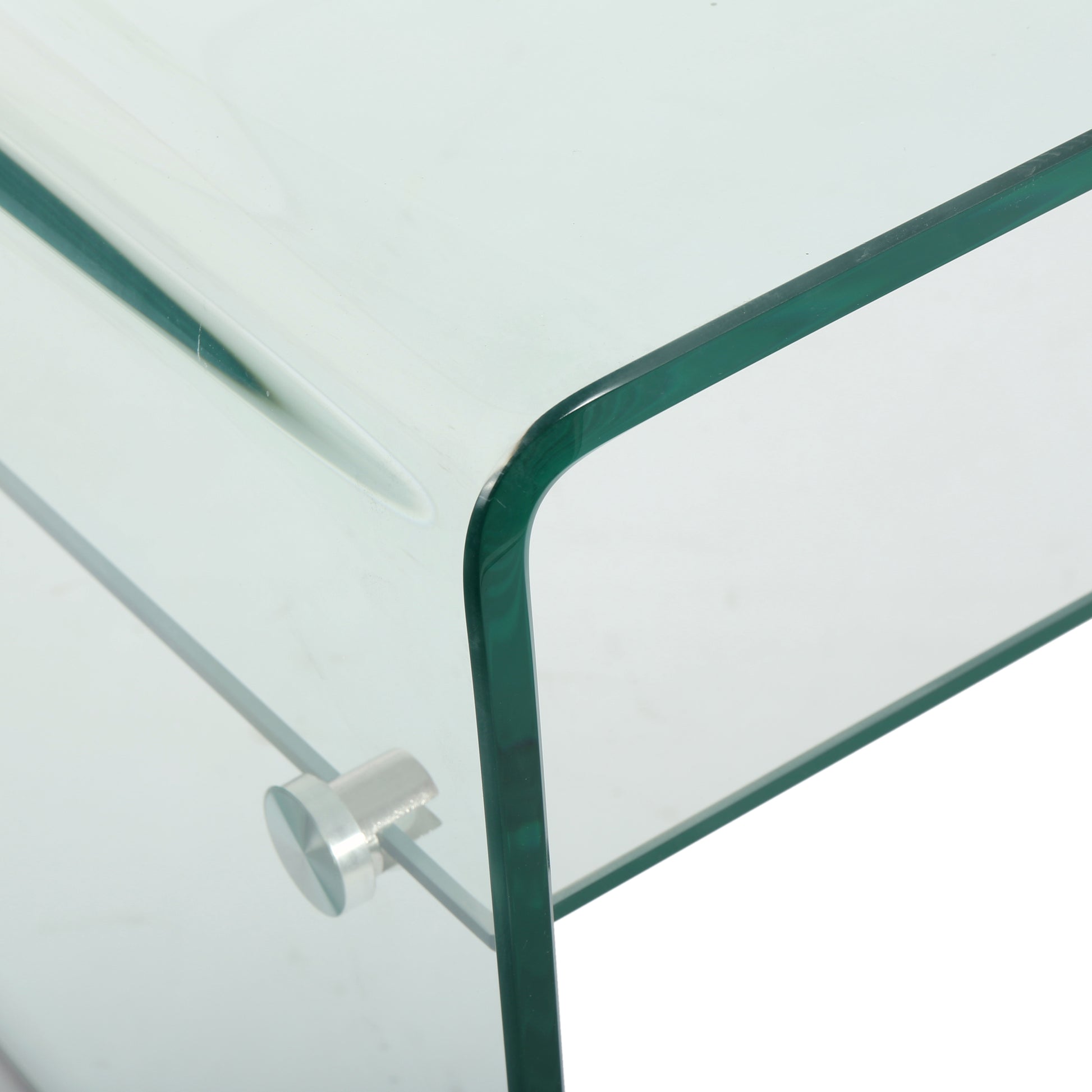 Coffee Table 12Mm Tempered Bent Glass ,8Mm Shelf Glass Clear Tempered Glass