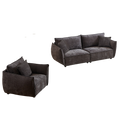 3 Seater 1 Seater Combo Sofa Modern Living Room Sofa, Linen Fabric Sofa, Wooden Frame With 3 Pillows, Apartment Sofa Furniture Black Chenille Wood Primary Living Space Pine Foam Fabric 4 Seat