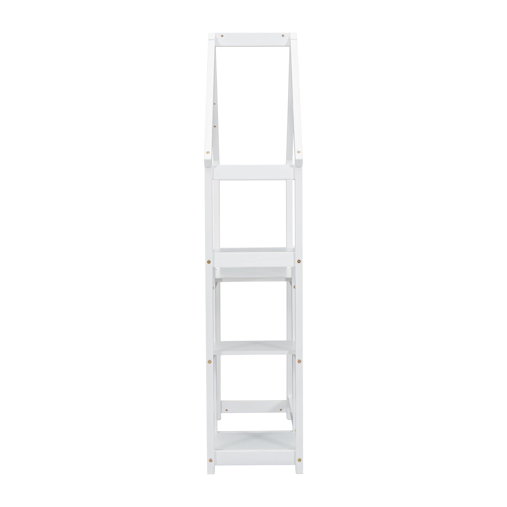 House Shaped Wooden Writing Desk,Kids Study Table,Bookshelf & Toy Storage,White Twin White American Design Pine