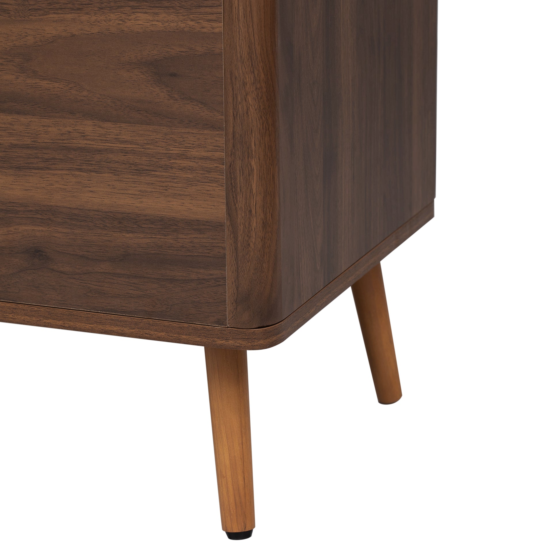Mid Century Tv Stand With 2 Drawers, Media Console Table For Tvs Up To 80'', Entertainment Center With Storage For Living Room, Bedroom, Home Theatre Walnut Primary Living Space 70 79 Inches 70 79