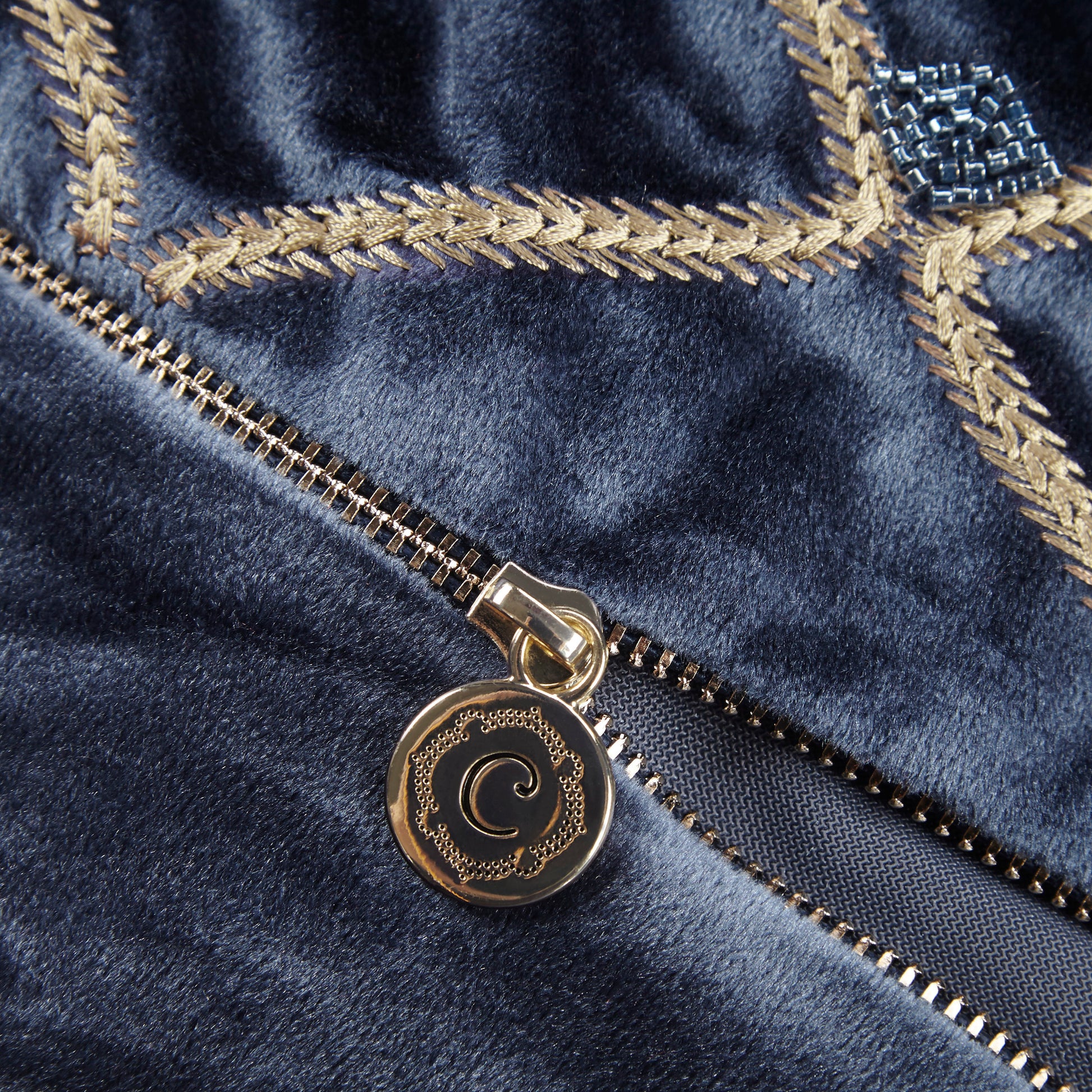 Oblong Decor Pillow Navy 22X15" Navy Cotton