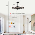 Dia 33 Inch Chandelier Ceiling Fan With Remote Control,Dc Motor ,6 Speed,3 Abs Blades For Bedroom Dining Room Living Room Kitchen Farmhouse Entry,Matte Black Red Wood Grain Wood American Design,American Traditional,Classic,Contemporary,Farmhouse Glass