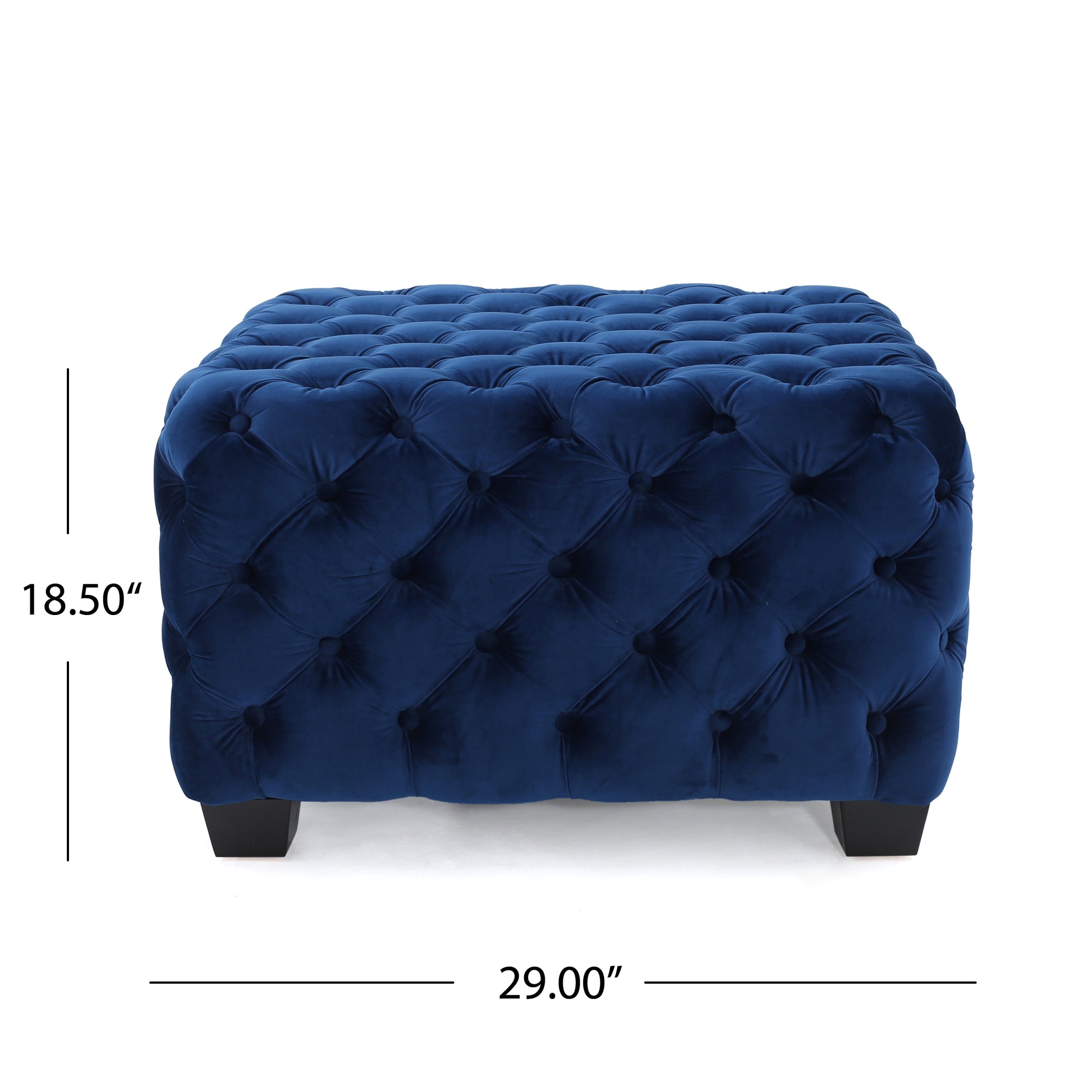 Ottoman Navy Blue Velvet