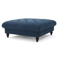 Madrid Kd Tufted Ottoman Navy Blue Fabric