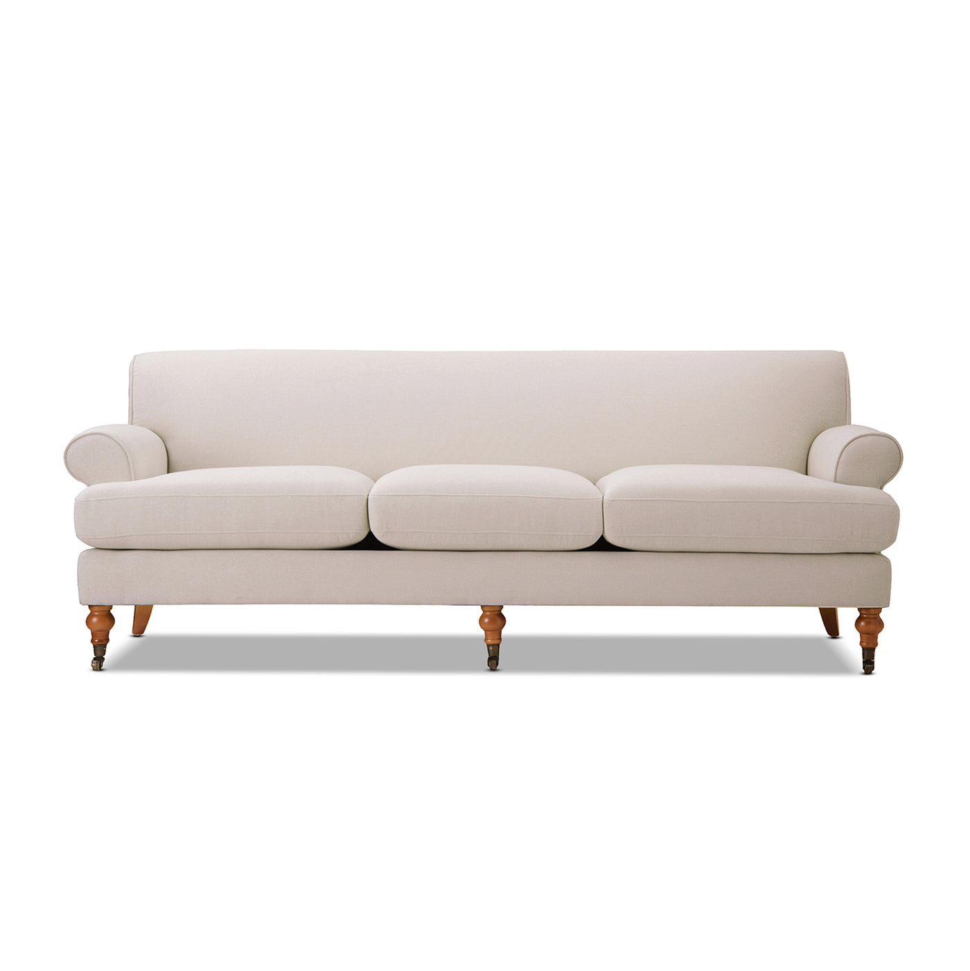 Alana Lawson Three Cushion Tightback Sofa, Sky Neutral Beige Polyester Beige Foam Polyester 3 Seat