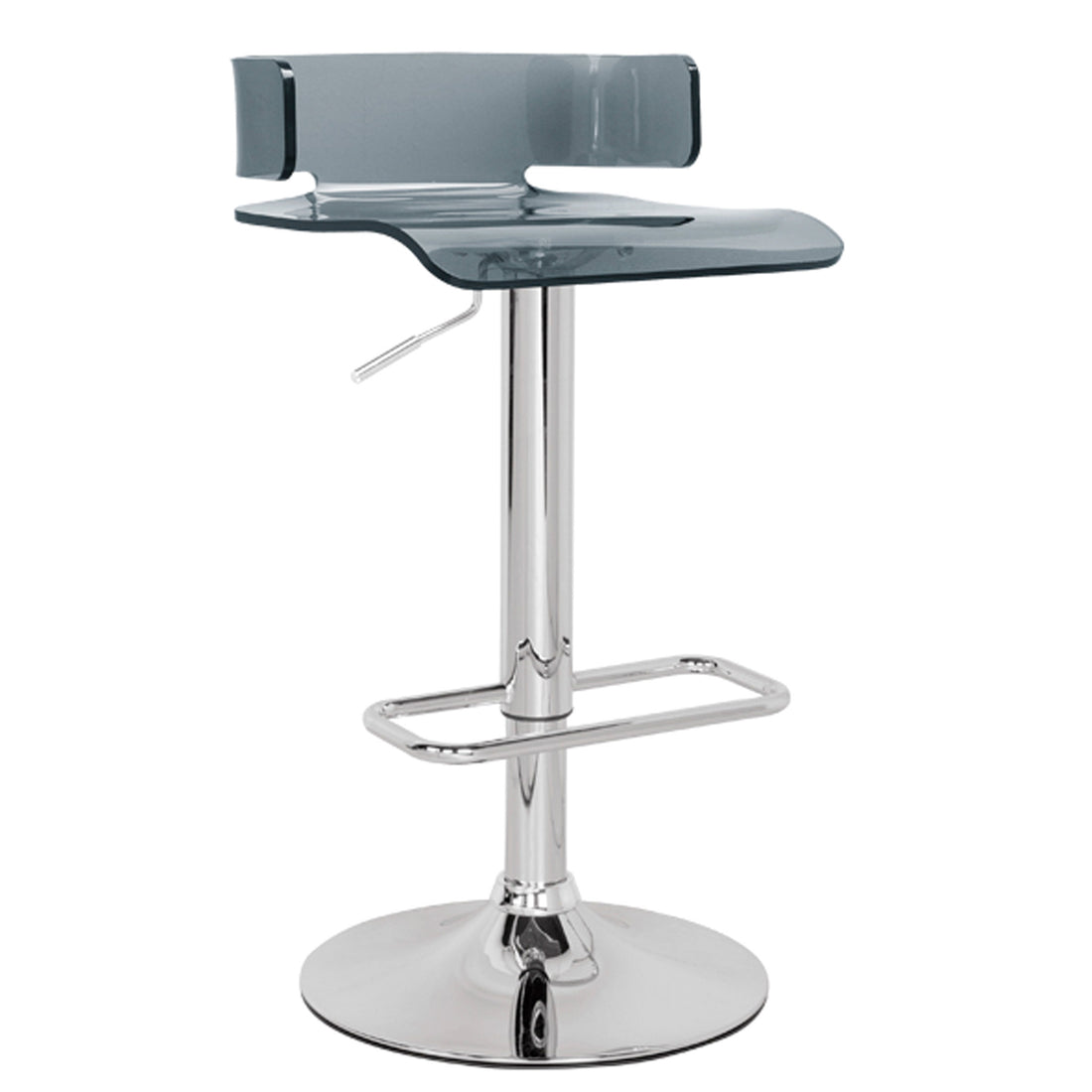 Grey And Chrome Adjustable Swivel Stool Grey Silver Bar Stools & Counter Stools Bedroom Rectangular Grey Modern Swivel Plastic Metal