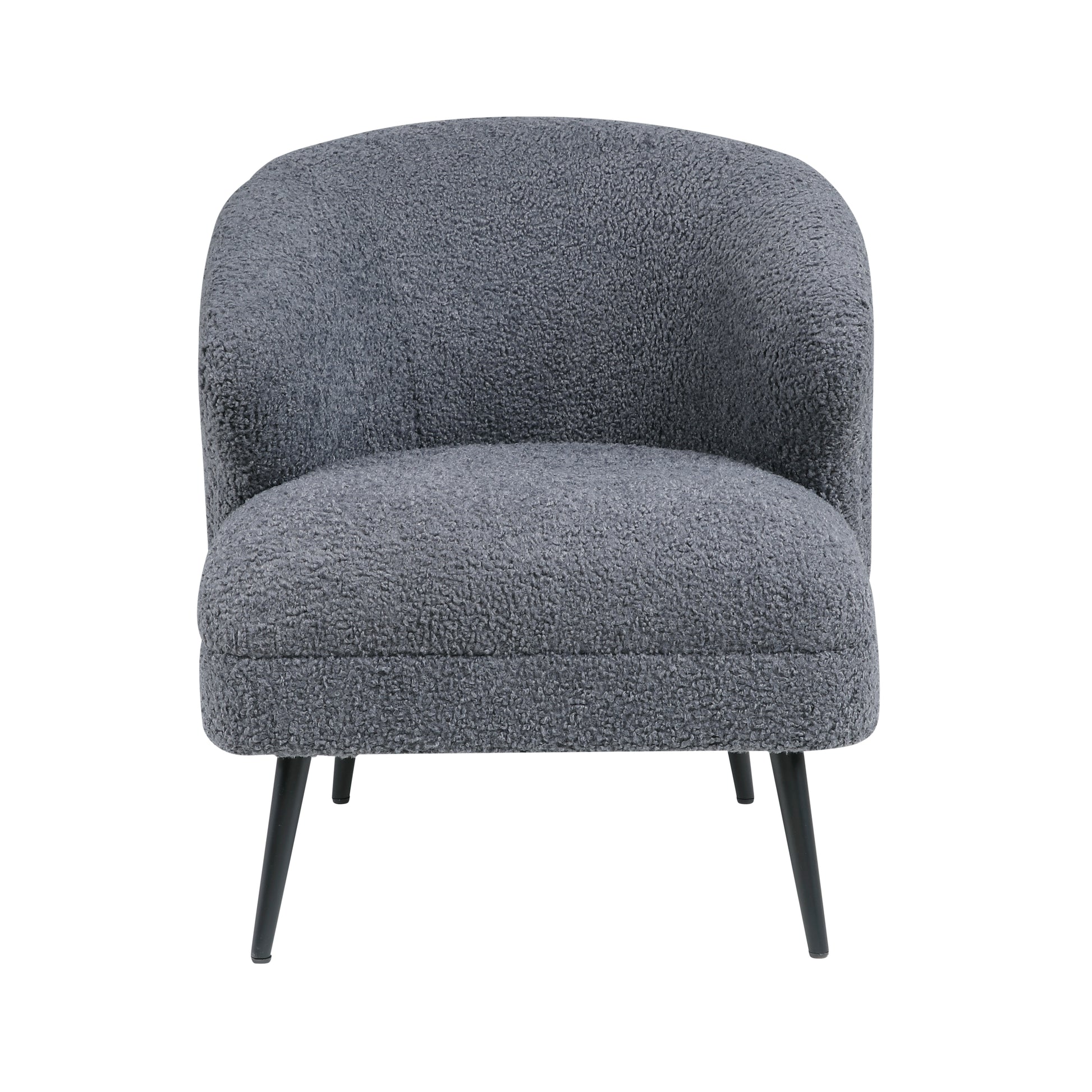 Luxury Living Room Furniture 1Pc Accent Chair Dark Gray Boucle Upholstery, High Density Foam Seat Cushions Dark Gray Primary Living Space Luxury,Modern Plywood