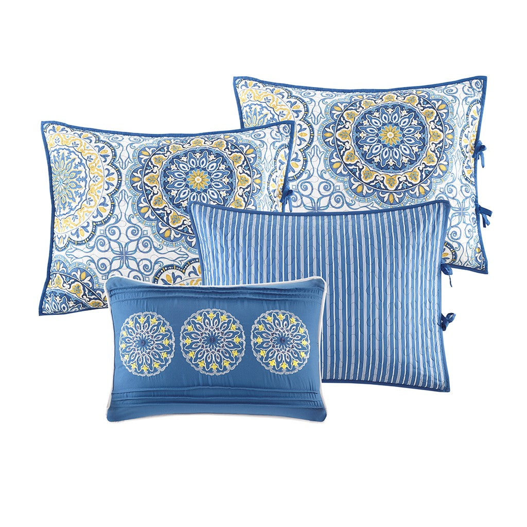 6 Piece Reversible Daybed Cover Set Blue Daybed Blue Cotton