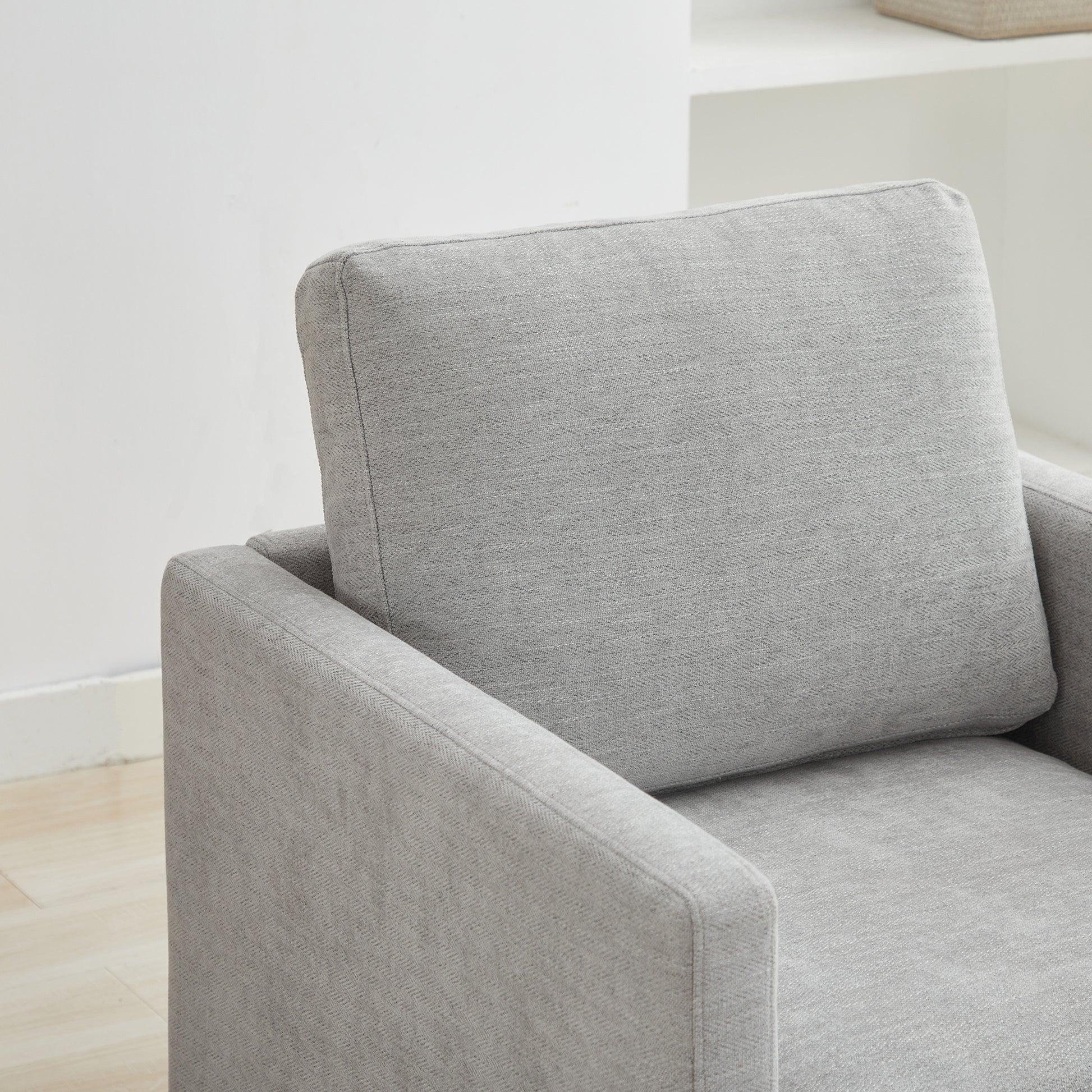 30.7"W Square Upholstered Swivel Accent Chair And Comfy Accent Single Sofa Chair, 360 Degree Club Chair, Lounge Armchair For Living Room Bedroom Apartment Nursery. Light Gray Light Gray Chenille