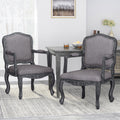 Dining Chair Set Of 2 Grey Fabric