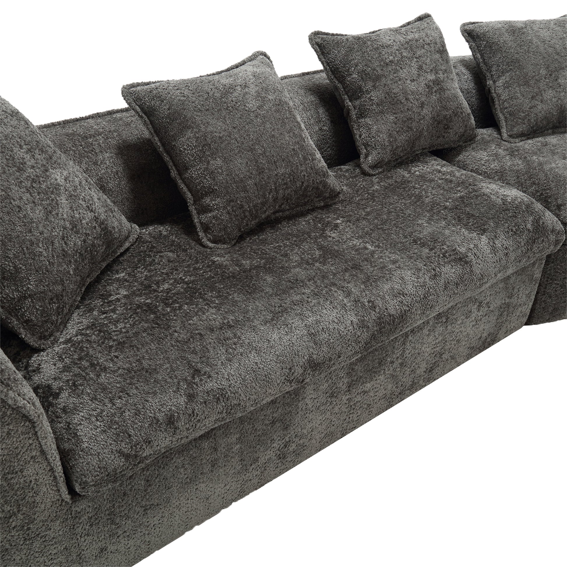 Coolmore Boucle Sofa 3 Seater For Living Room Oversized Comfy Sofa Unique Double Seat And Corner Construction For Apartment, Office Left Hand Facing Gray Gray Primary Living Space Foam Boucle 3 Seat