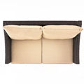Antibes Seat & Table Brown Pe Rattan Iron Waterproof Fabric