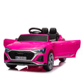 12V Kids Ride On Electric Car W Parents Remote Control,Licensed Audi Sq8 For Kids,Dual Drive,Suspension,Hanging Start,Three Speed Adjustable Music,Volume Control,Led Lights For Kids Aged 3 6. Pink