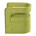 Modern Velvet Accent Chair With Ribbed Detail, Luxury Curved Fully Upholstered Accent Chair, Green No Assembly Needed Green Velvet