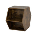 23.62'' Hexagonal Coffee Table Side Table Nightstand Antique Wood Antique Brown Mdf