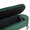 Coolmore Storage Ottoman,Bedroom End Bench,Upholstered Fabric Storage Ottoman With Safety Hinge, Entryway Padded Footstool, Ottoman Bench For Living Room & Bedroom Emerald Emerald Foam Velvet