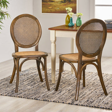 Dining Chair Brown Rattan