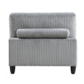 Living Room Furniture Armless Chair Gray Corduroy Upholstery 1Pc Armless Chair Soft Cushion Solid Wood Legs Gray Primary Living Space Contemporary,Modern Plywood,Solid Wood