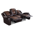 Modern Luxury Living Room Sofa Set 3Pc Reclining Sofa Loveseat Glider Reclining Chair Formal Furniture Premium Faux Leather Upholstery Comfortable Two Tone Brown Finish Dark Brown,Light Brown Faux Leather Wood Primary Living Space Luxury,Modern
