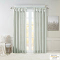 Twist Tab Lined Window Curtain Panel Dusty Aqua Polyester